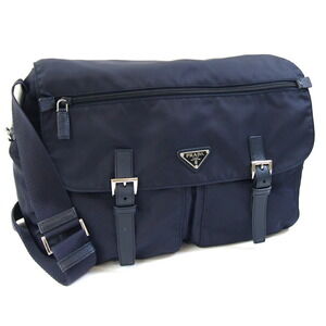 PRADA Blue Leather Shoulder Bag